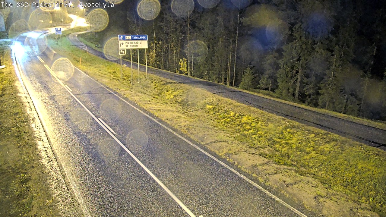 Weather Camera Image Road 862 Pudasjärvi, Syötekylä, Pudasjärvi, Pohjois-Pohjanmaa
