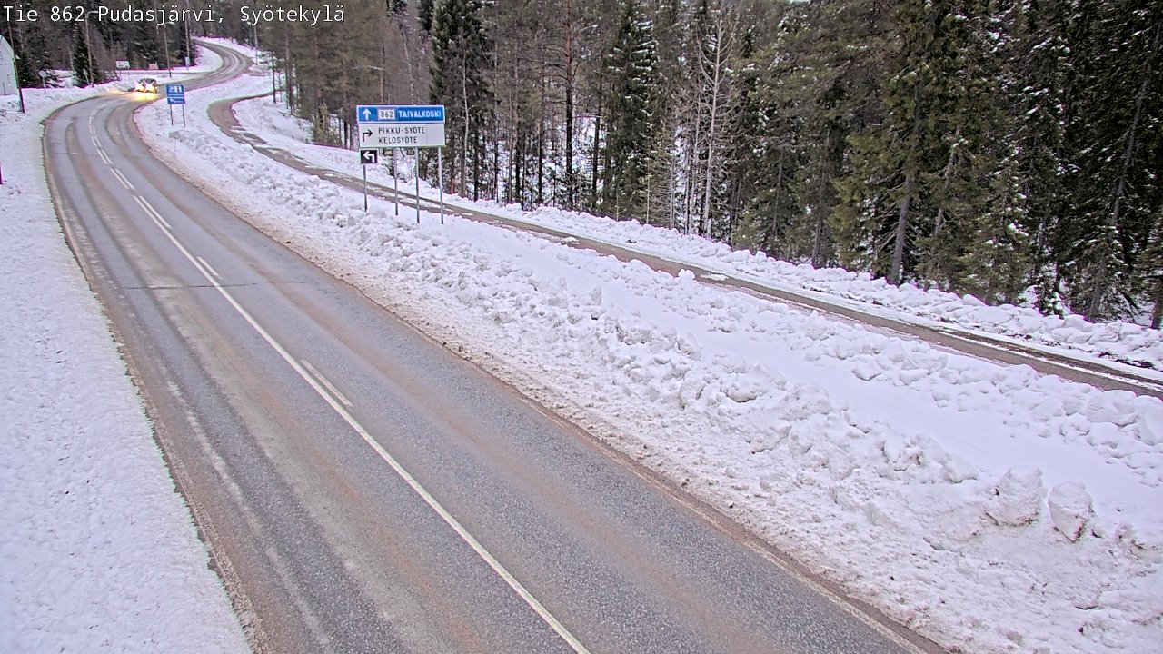 Weather Camera Image Road 862 Pudasjärvi, Syötekylä, Pudasjärvi, Pohjois-Pohjanmaa