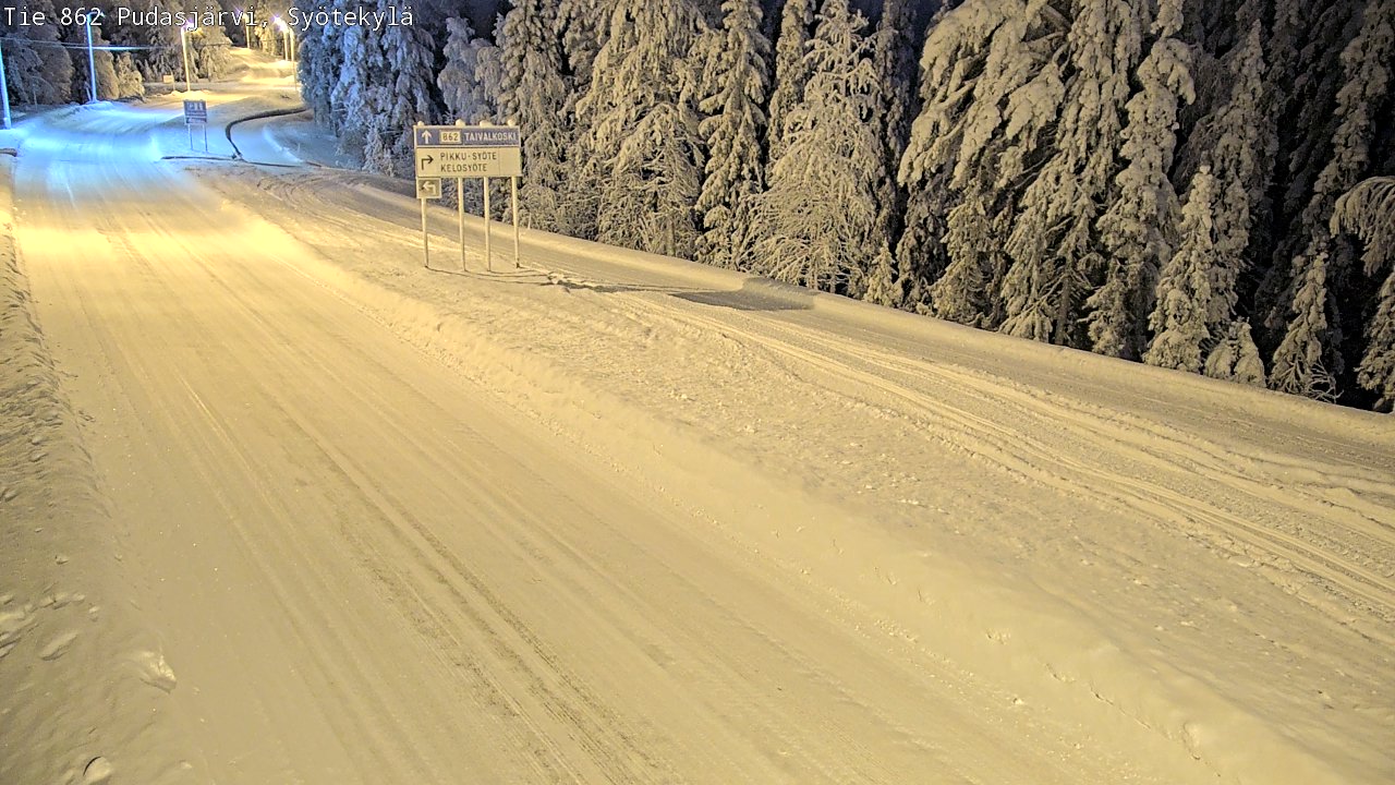 Weather Camera Image Road 862 Pudasjärvi, Syötekylä, Pudasjärvi, Pohjois-Pohjanmaa