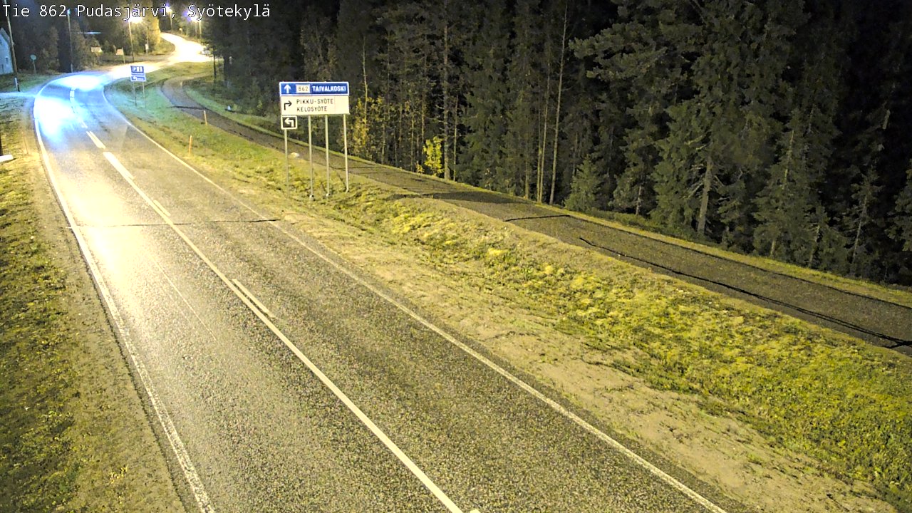 Weather Camera Image Road 862 Pudasjärvi, Syötekylä, Pudasjärvi, Pohjois-Pohjanmaa