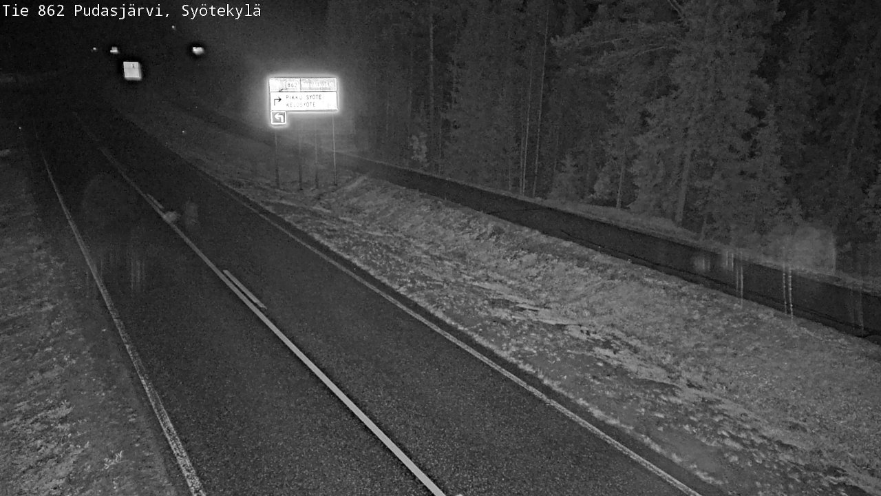 Weather Camera Image Road 862 Pudasjärvi, Syötekylä, Pudasjärvi, Pohjois-Pohjanmaa