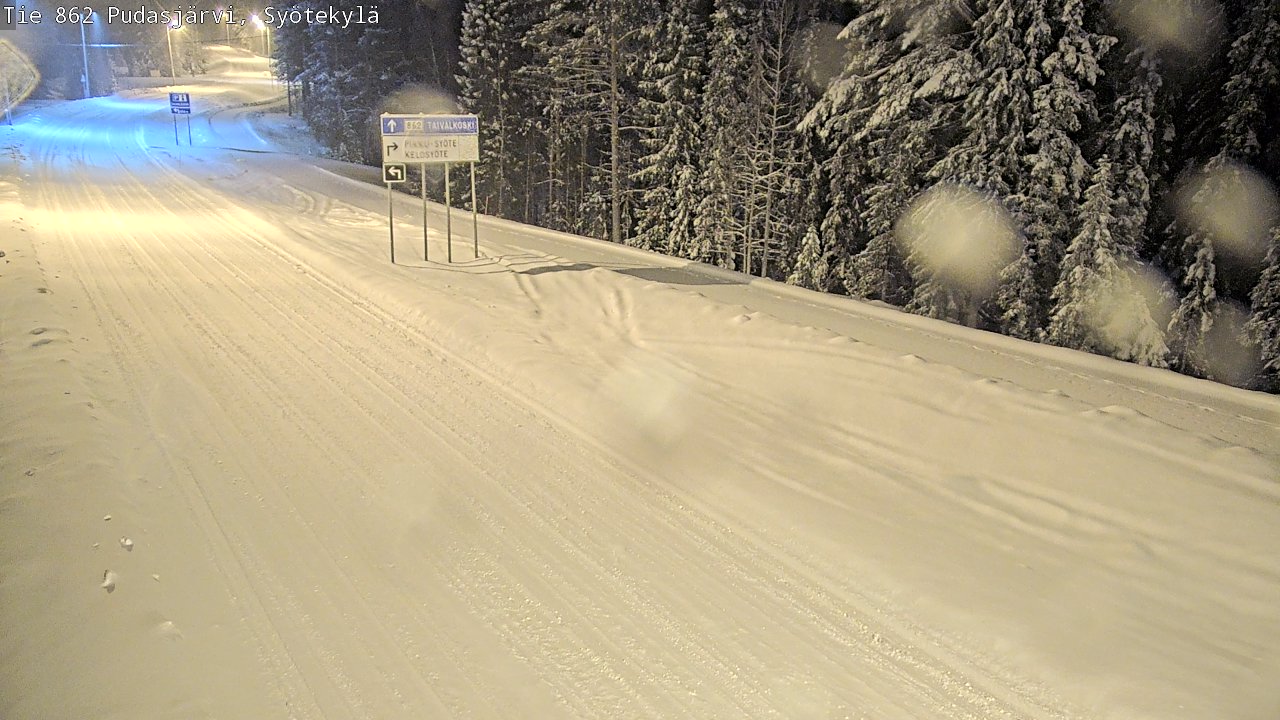 Weather Camera Image Road 862 Pudasjärvi, Syötekylä, Pudasjärvi, Pohjois-Pohjanmaa