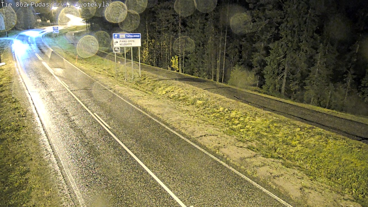 Weather Camera Image Road 862 Pudasjärvi, Syötekylä, Pudasjärvi, Pohjois-Pohjanmaa