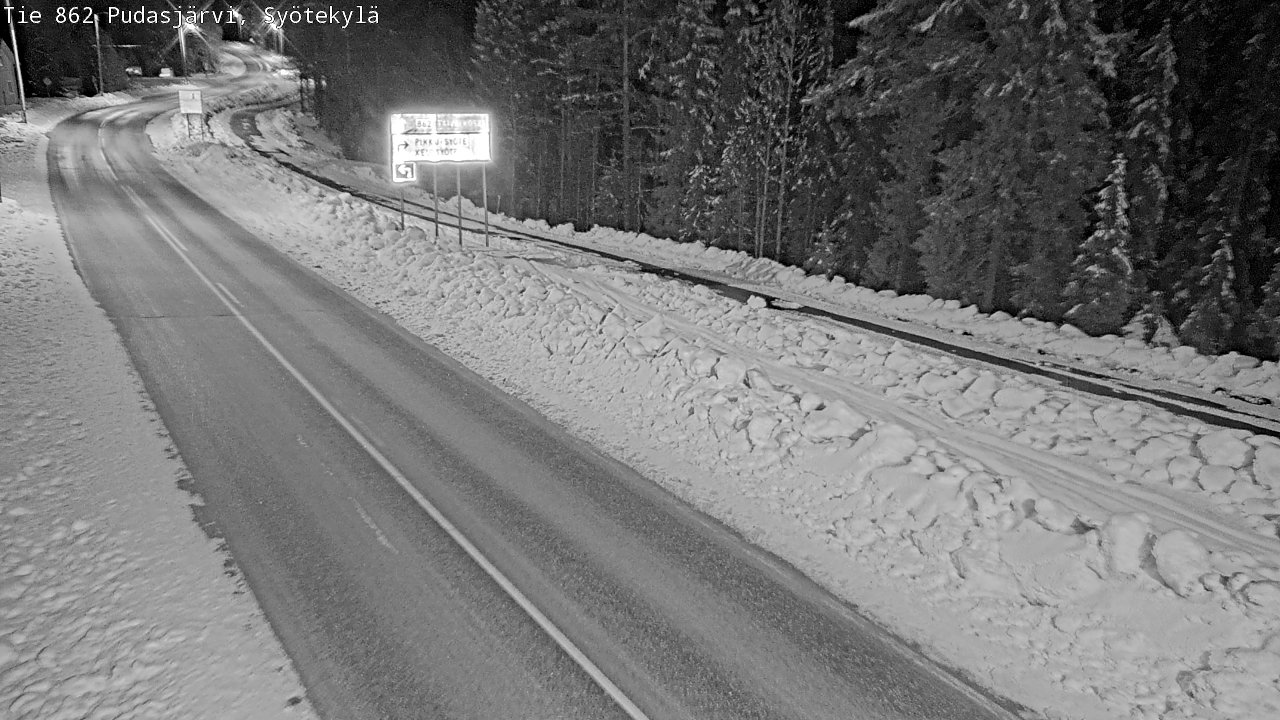 Weather Camera Image Road 862 Pudasjärvi, Syötekylä, Pudasjärvi, Pohjois-Pohjanmaa