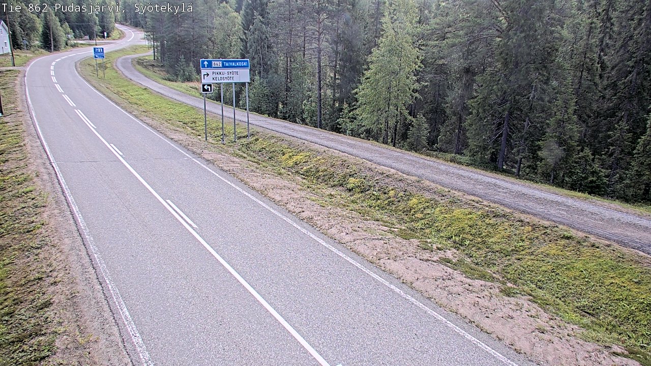 Weather Camera Image Road 862 Pudasjärvi, Syötekylä, Pudasjärvi, Pohjois-Pohjanmaa