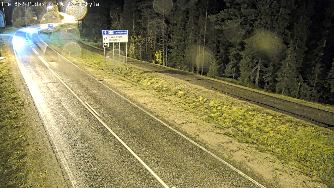 Weather Camera Image Road 862 Pudasjärvi, Syötekylä, Pudasjärvi, Pohjois-Pohjanmaa