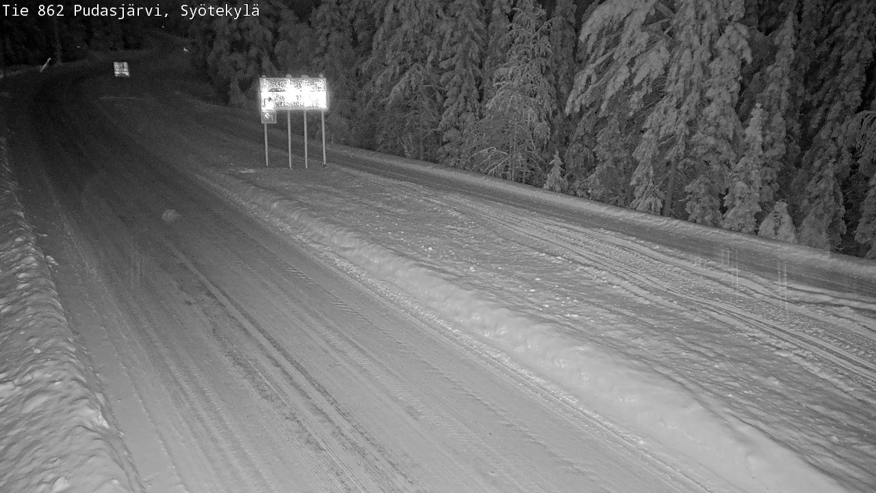 Weather Camera Image Road 862 Pudasjärvi, Syötekylä, Pudasjärvi, Pohjois-Pohjanmaa