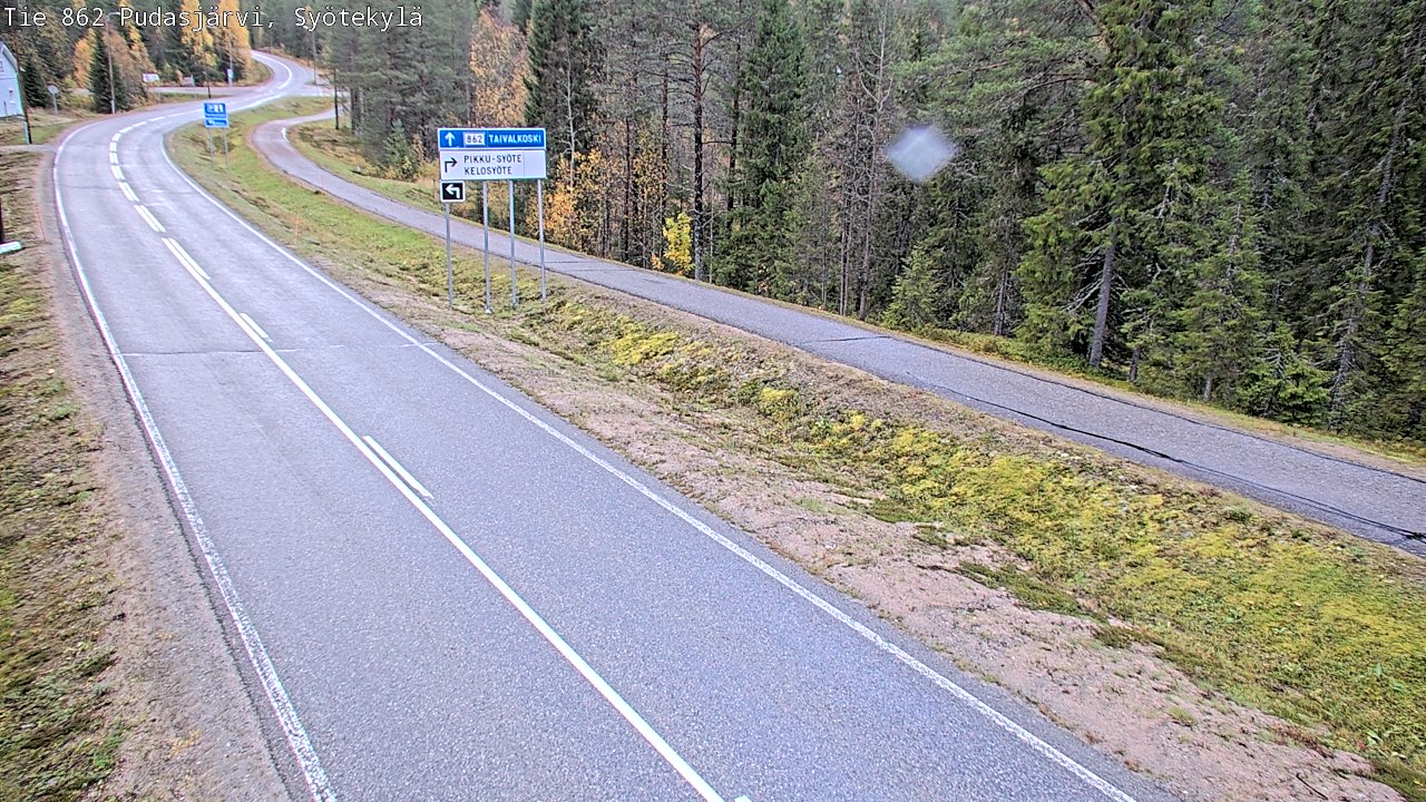 Weather Camera Image Road 862 Pudasjärvi, Syötekylä, Pudasjärvi, Pohjois-Pohjanmaa