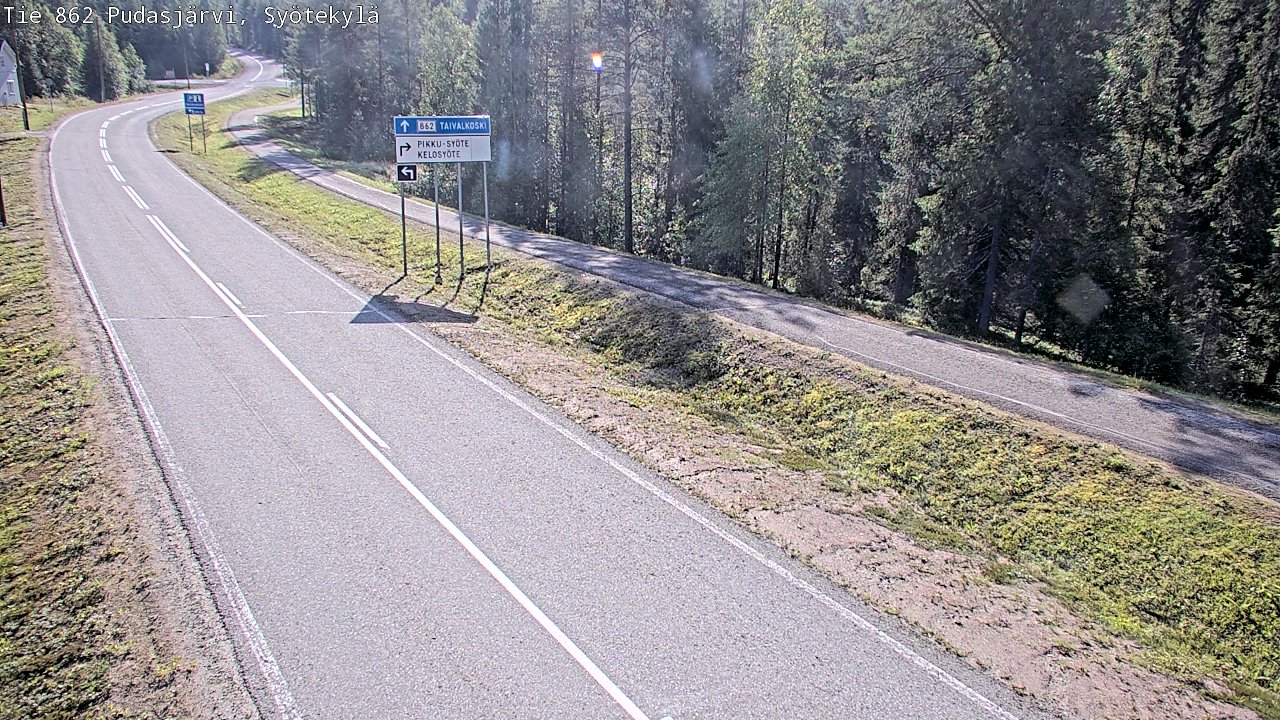 Weather Camera Image Road 862 Pudasjärvi, Syötekylä, Pudasjärvi, Pohjois-Pohjanmaa