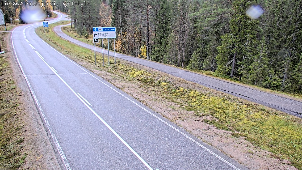 Weather Camera Image Road 862 Pudasjärvi, Syötekylä, Pudasjärvi, Pohjois-Pohjanmaa
