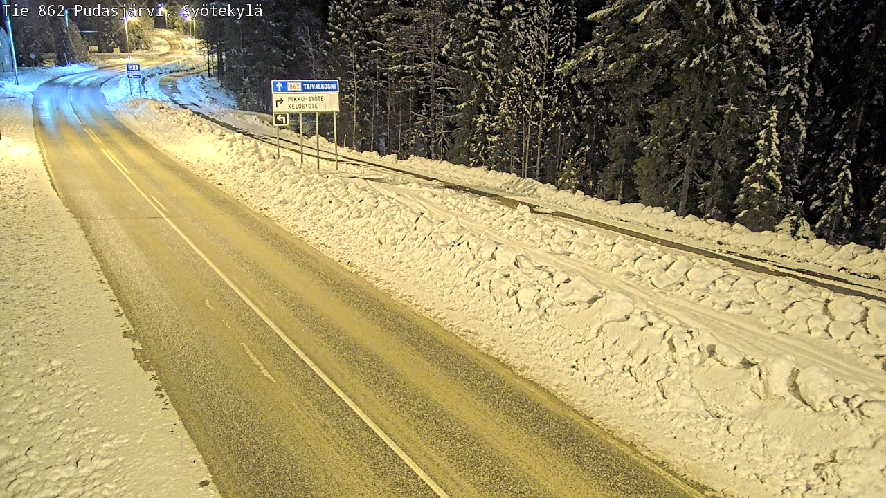 Weather Camera Image Road 862 Pudasjärvi, Syötekylä, Pudasjärvi, Pohjois-Pohjanmaa