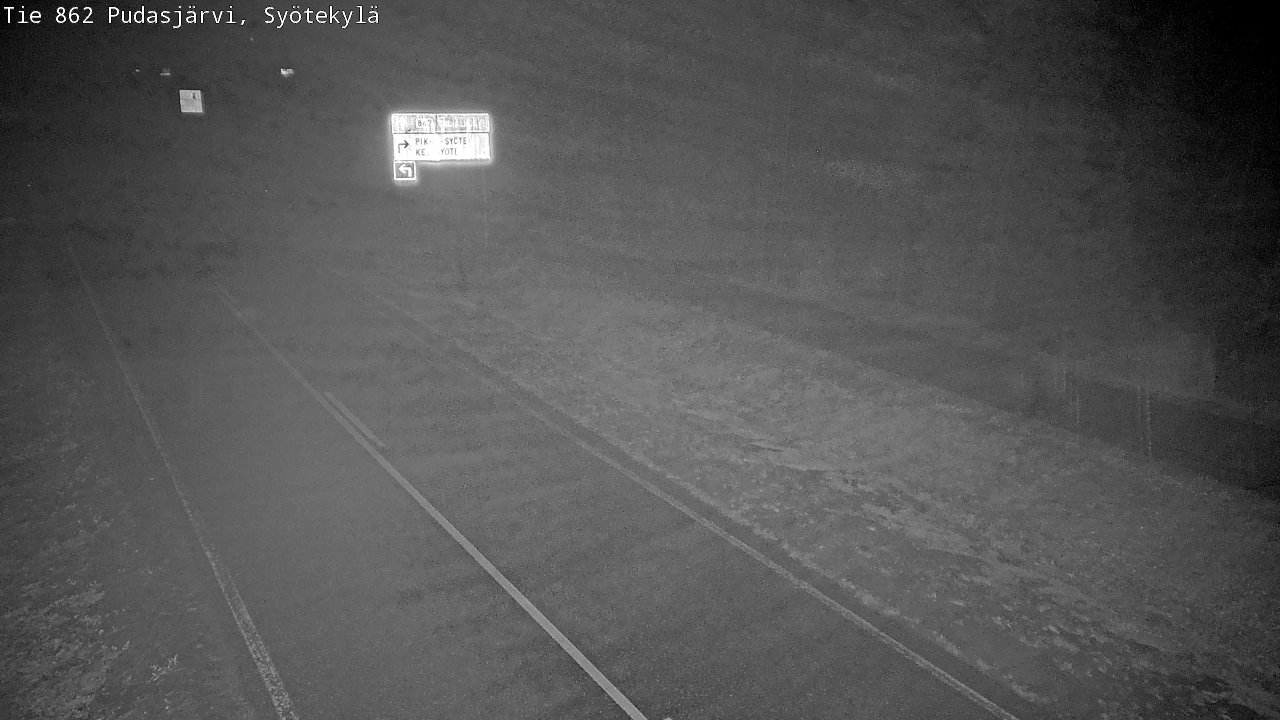Weather Camera Image Road 862 Pudasjärvi, Syötekylä, Pudasjärvi, Pohjois-Pohjanmaa