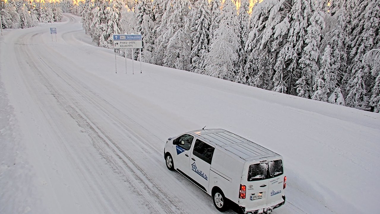Weather Camera Image Road 862 Pudasjärvi, Syötekylä, Pudasjärvi, Pohjois-Pohjanmaa