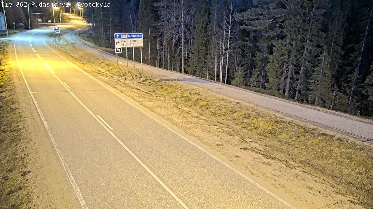 Weather Camera Image Väg 862 Pudasjärvi, Syötekylä, Pudasjärvi, Pohjois-Pohjanmaa