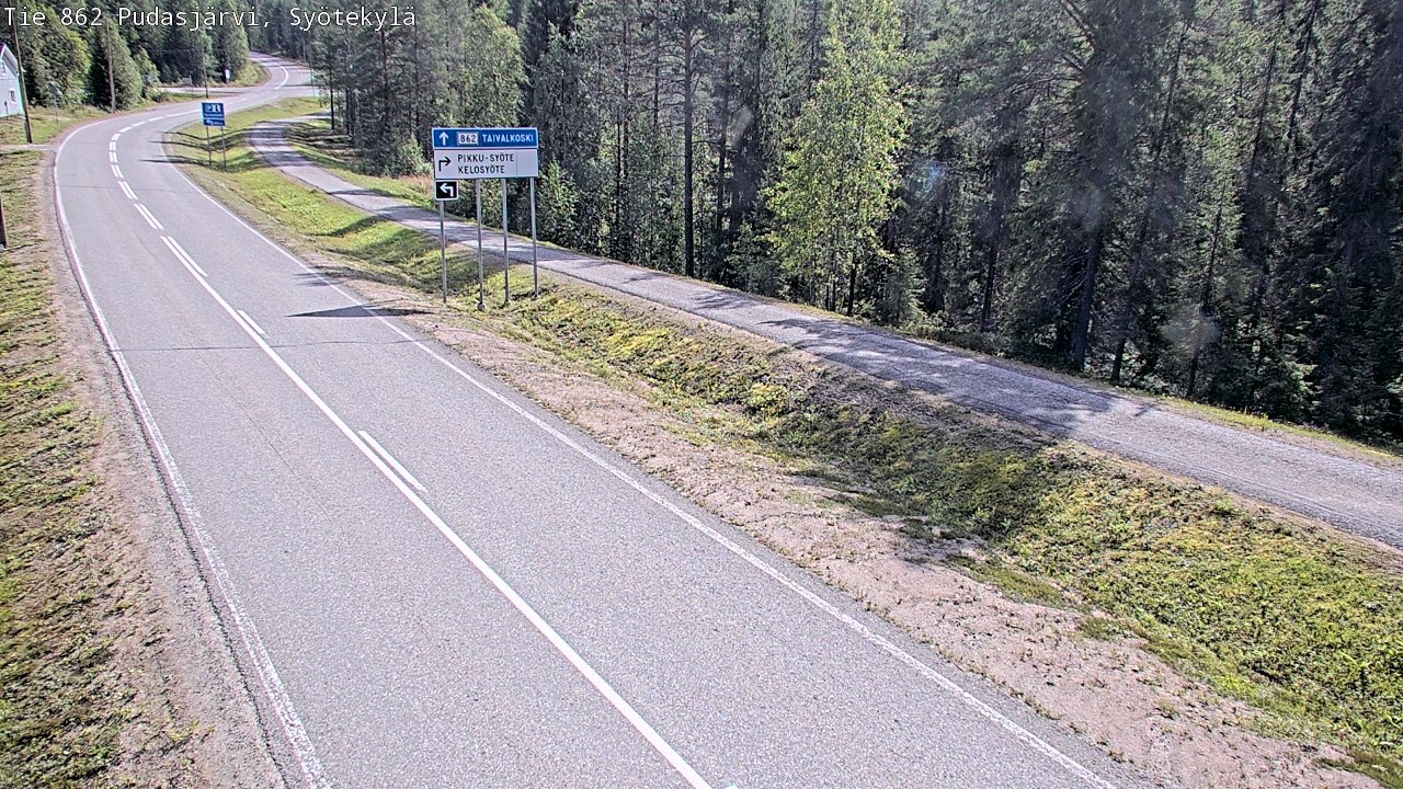 Weather Camera Image Road 862 Pudasjärvi, Syötekylä, Pudasjärvi, Pohjois-Pohjanmaa