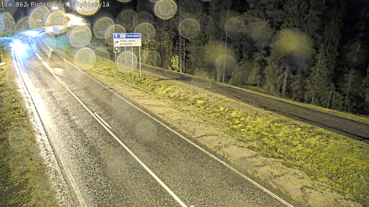 Weather Camera Image Road 862 Pudasjärvi, Syötekylä, Pudasjärvi, Pohjois-Pohjanmaa