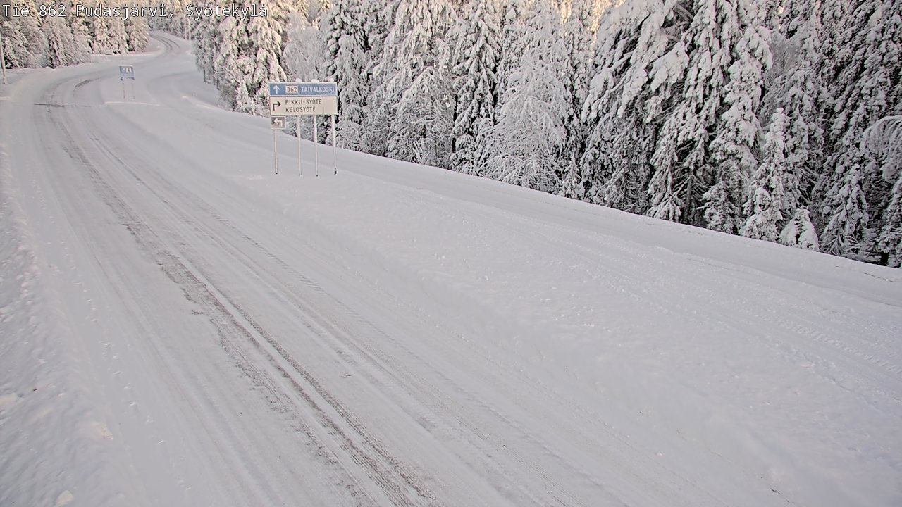 Weather Camera Image Road 862 Pudasjärvi, Syötekylä, Pudasjärvi, Pohjois-Pohjanmaa