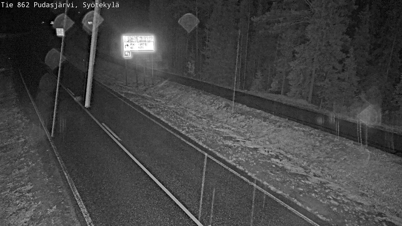 Weather Camera Image Road 862 Pudasjärvi, Syötekylä, Pudasjärvi, Pohjois-Pohjanmaa