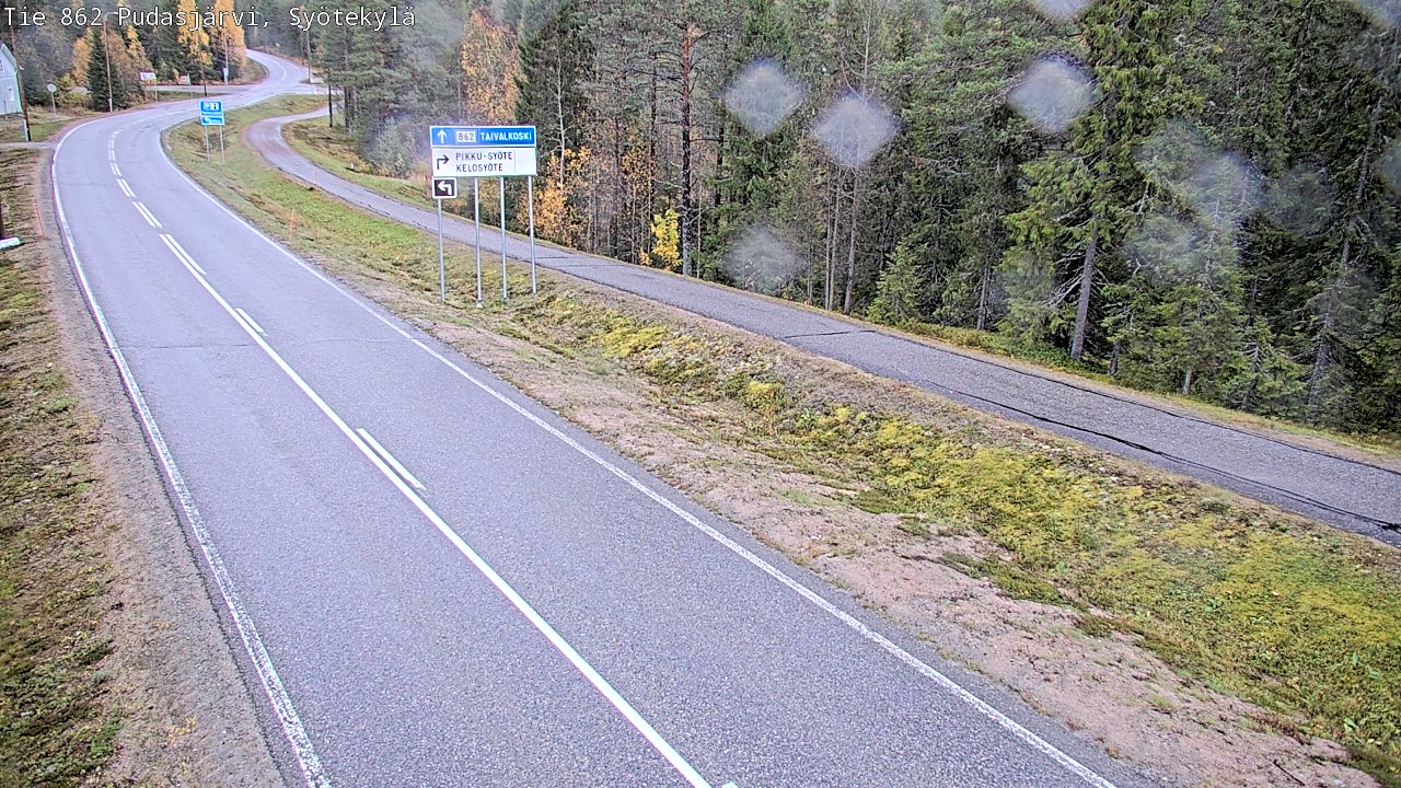 Weather Camera Image Road 862 Pudasjärvi, Syötekylä, Pudasjärvi, Pohjois-Pohjanmaa