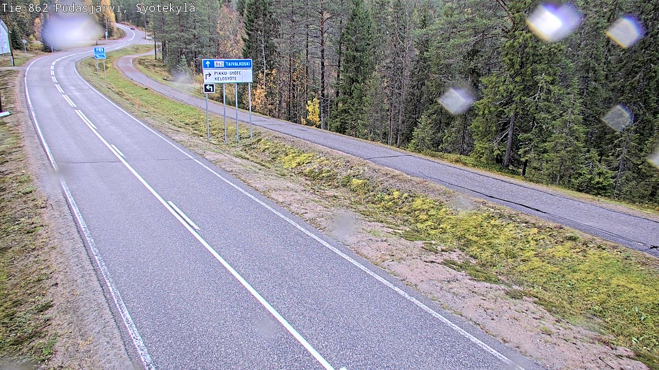 Weather Camera Image Road 862 Pudasjärvi, Syötekylä, Pudasjärvi, Pohjois-Pohjanmaa