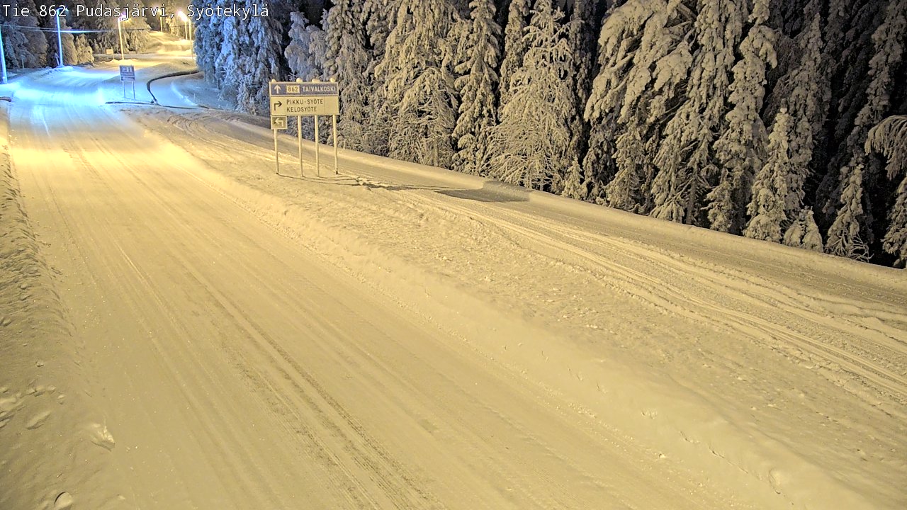 Weather Camera Image Road 862 Pudasjärvi, Syötekylä, Pudasjärvi, Pohjois-Pohjanmaa