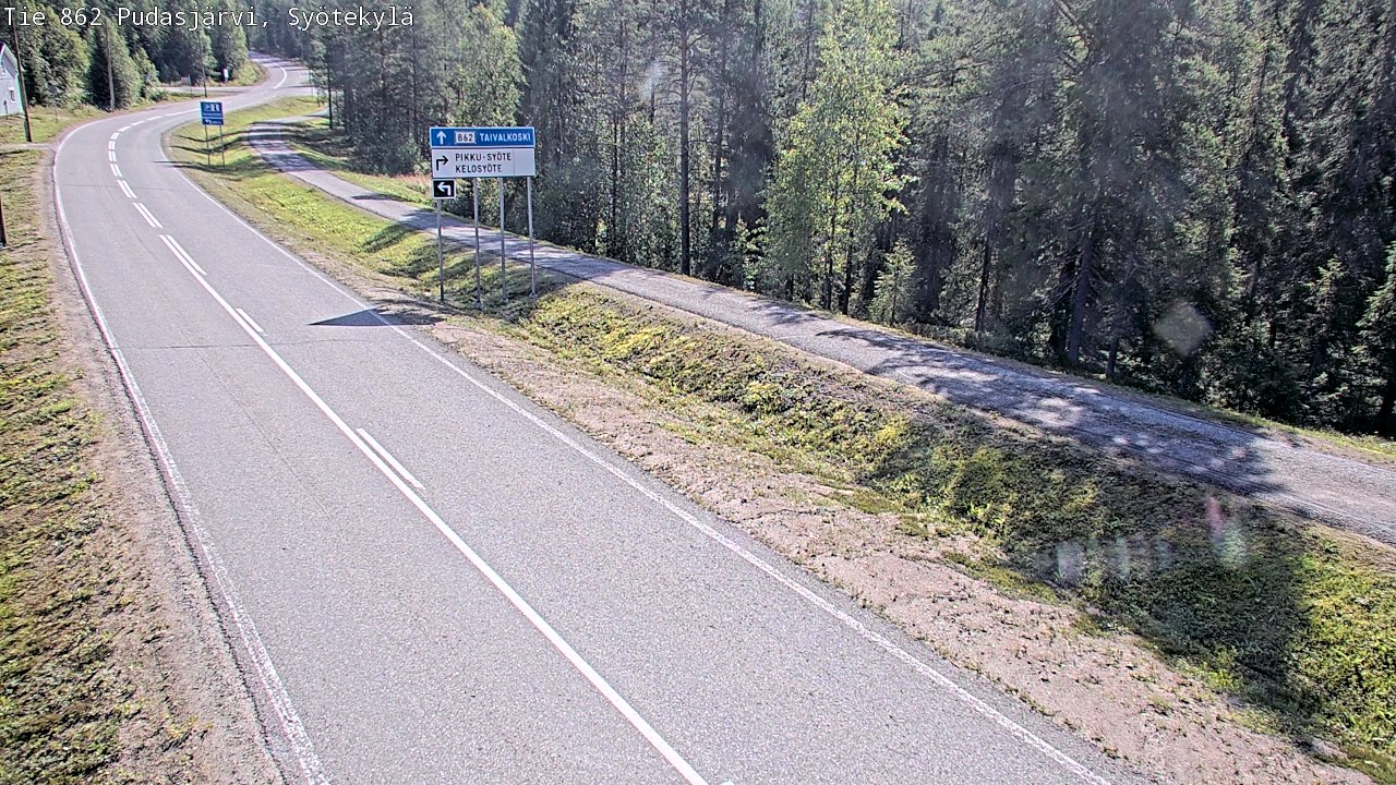 Weather Camera Image Road 862 Pudasjärvi, Syötekylä, Pudasjärvi, Pohjois-Pohjanmaa