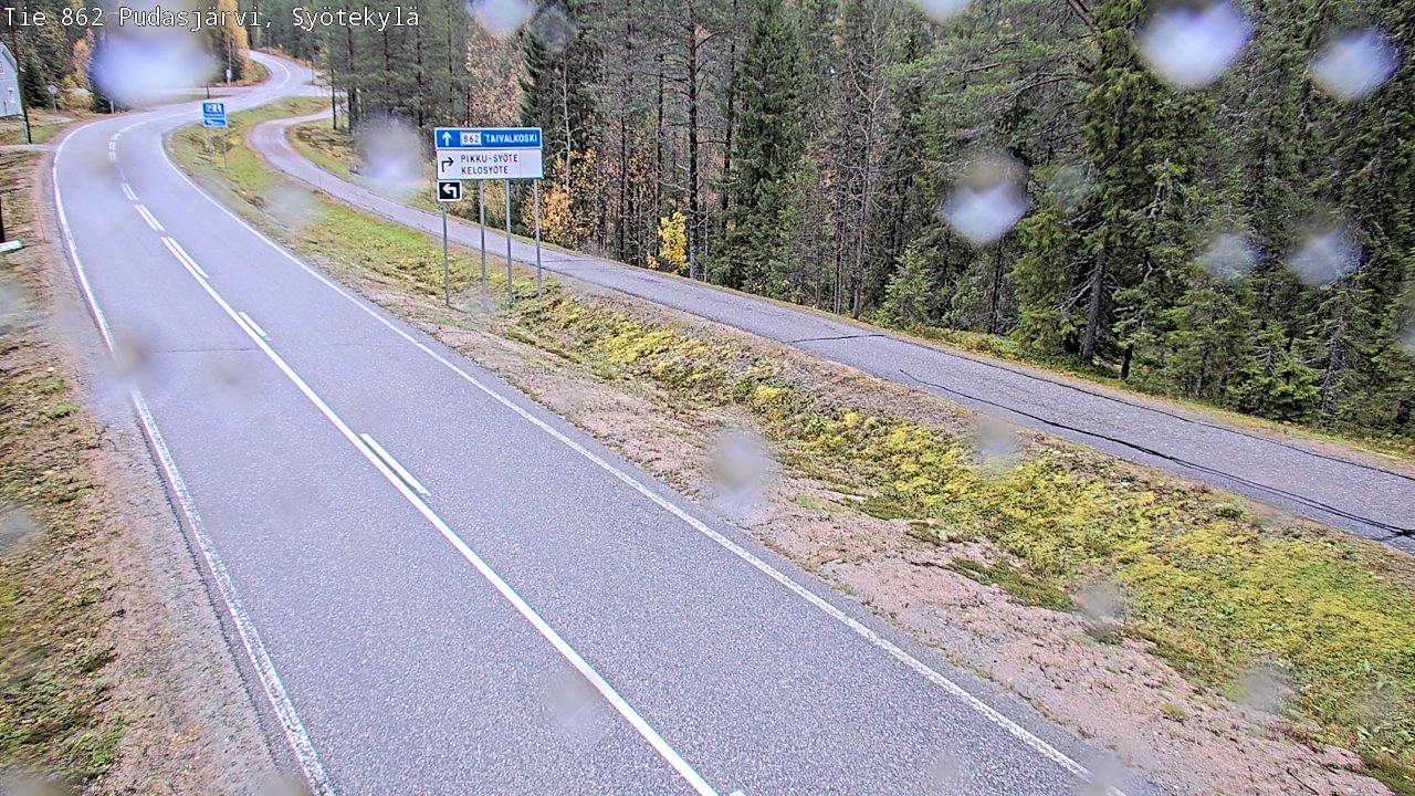 Weather Camera Image Road 862 Pudasjärvi, Syötekylä, Pudasjärvi, Pohjois-Pohjanmaa