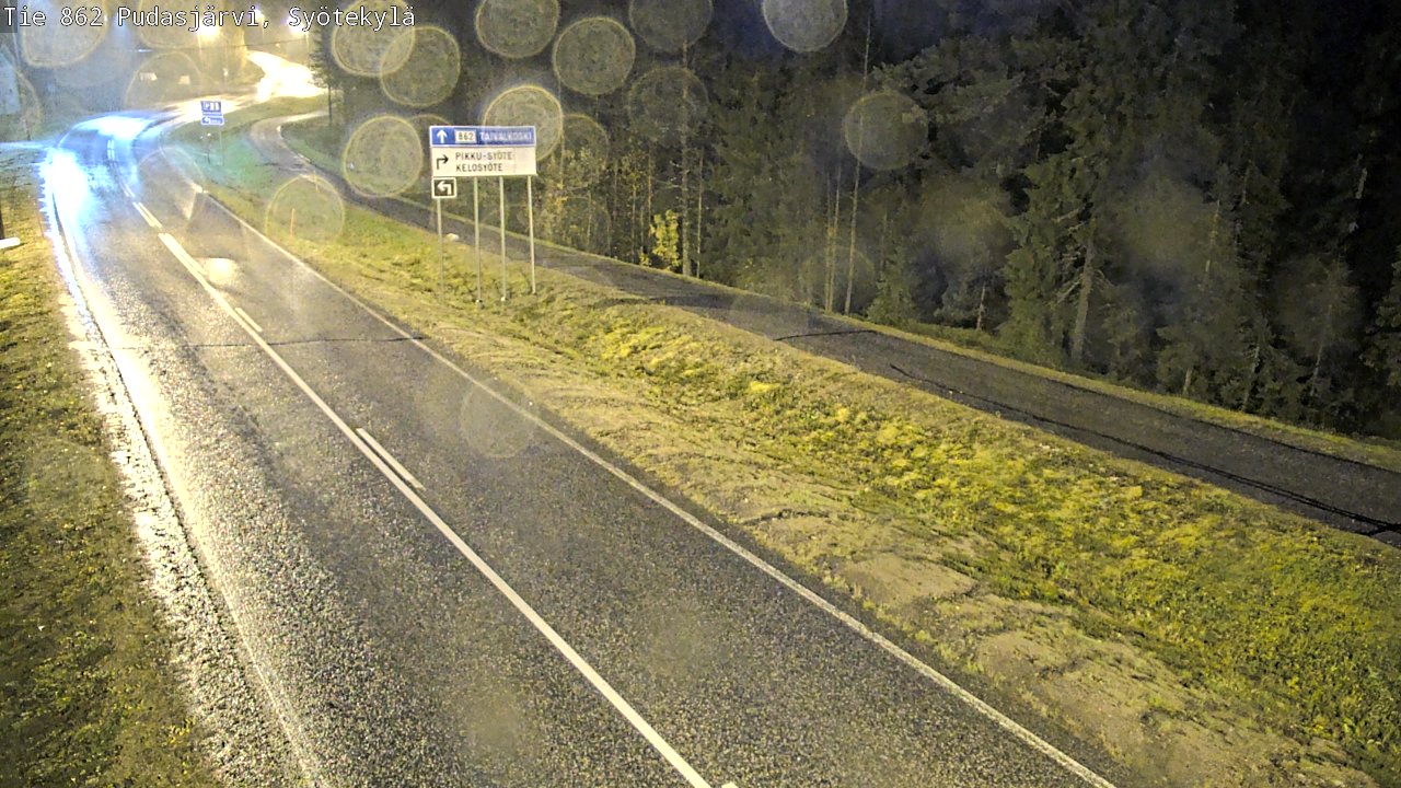 Weather Camera Image Road 862 Pudasjärvi, Syötekylä, Pudasjärvi, Pohjois-Pohjanmaa