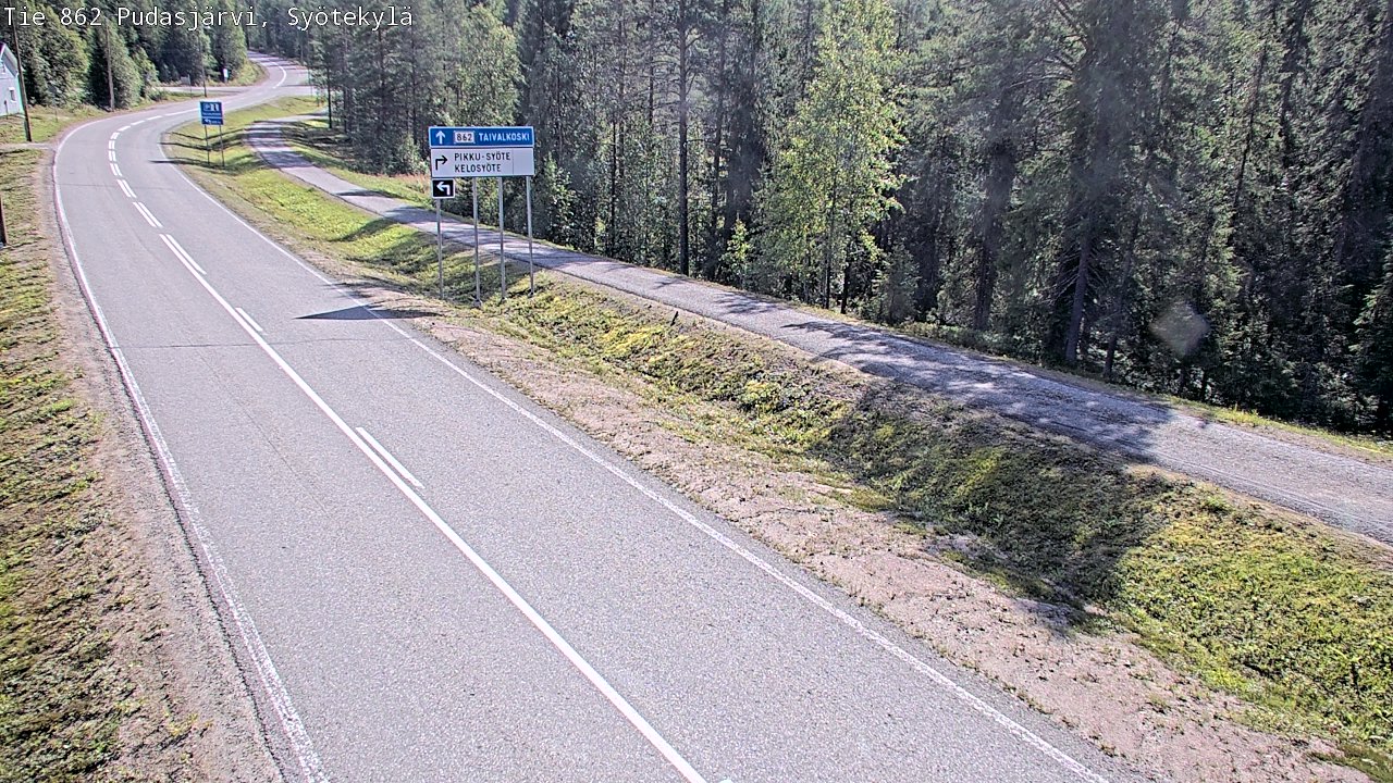 Weather Camera Image Road 862 Pudasjärvi, Syötekylä, Pudasjärvi, Pohjois-Pohjanmaa