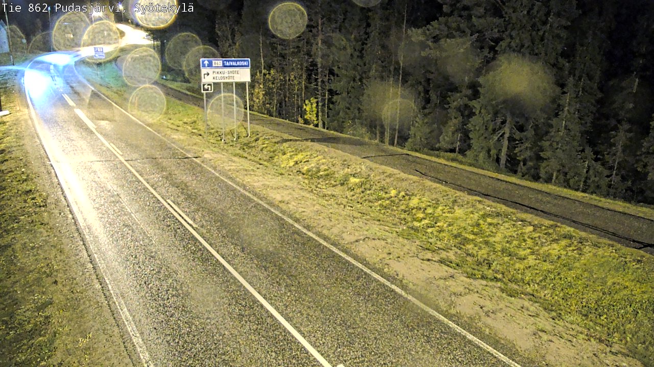 Weather Camera Image Road 862 Pudasjärvi, Syötekylä, Pudasjärvi, Pohjois-Pohjanmaa