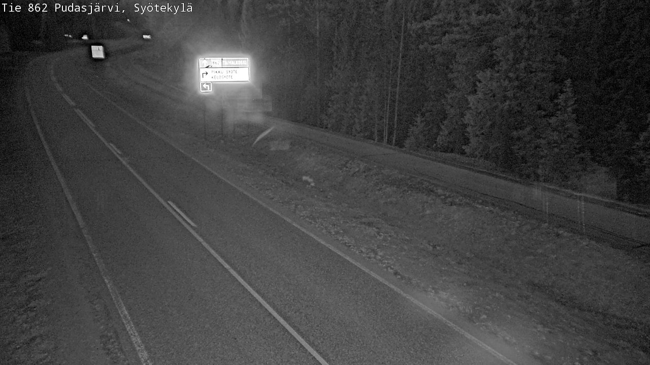 Weather Camera Image Väg 862 Pudasjärvi, Syötekylä, Pudasjärvi, Pohjois-Pohjanmaa