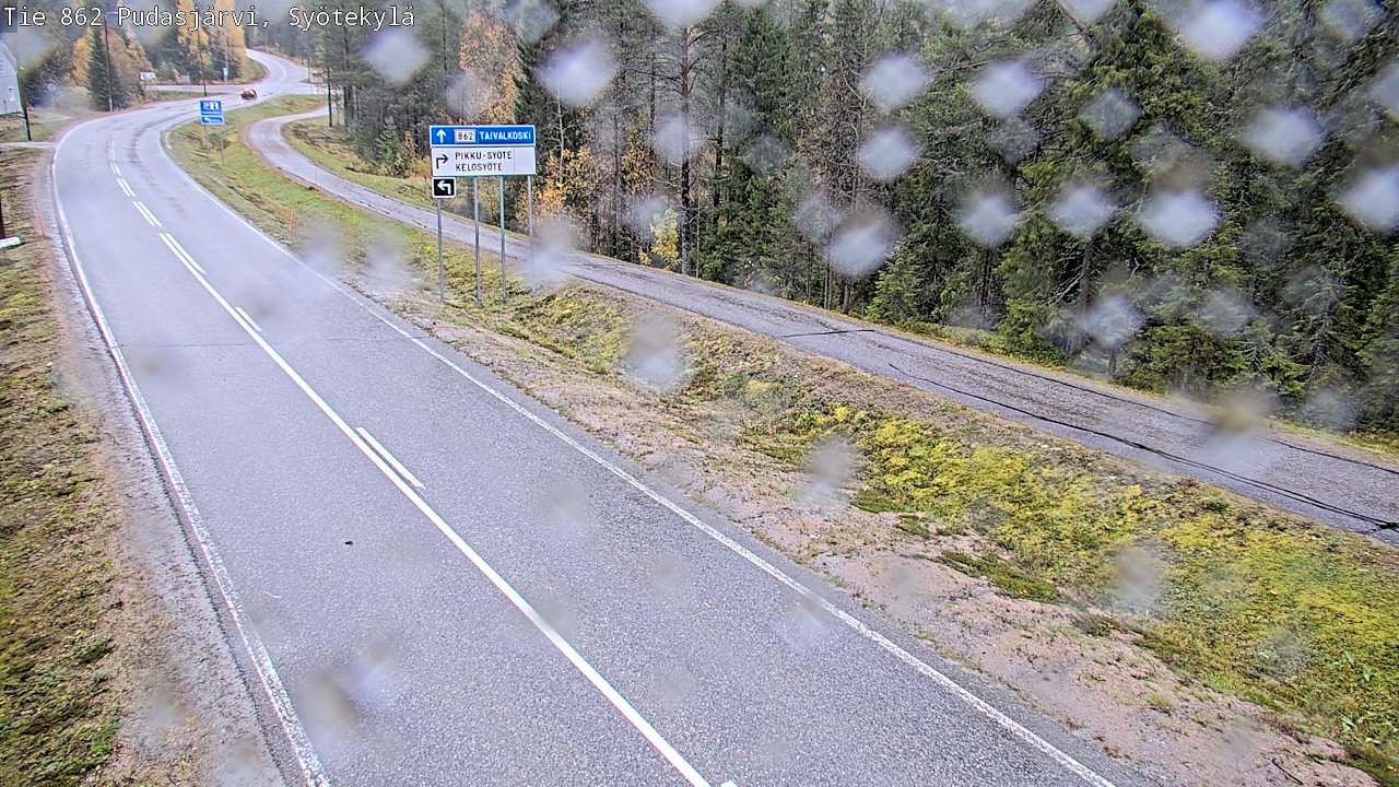 Weather Camera Image Road 862 Pudasjärvi, Syötekylä, Pudasjärvi, Pohjois-Pohjanmaa