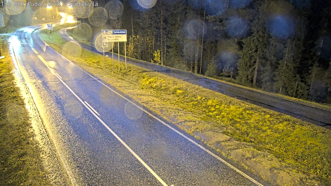 Weather Camera Image Road 862 Pudasjärvi, Syötekylä, Pudasjärvi, Pohjois-Pohjanmaa