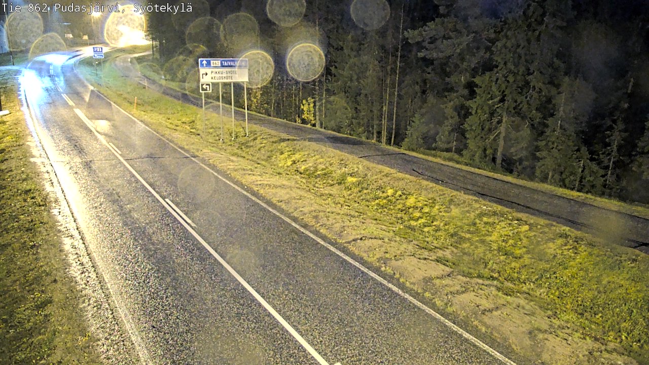 Weather Camera Image Road 862 Pudasjärvi, Syötekylä, Pudasjärvi, Pohjois-Pohjanmaa