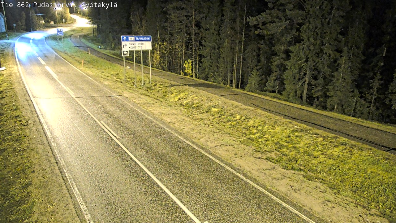 Weather Camera Image Road 862 Pudasjärvi, Syötekylä, Pudasjärvi, Pohjois-Pohjanmaa