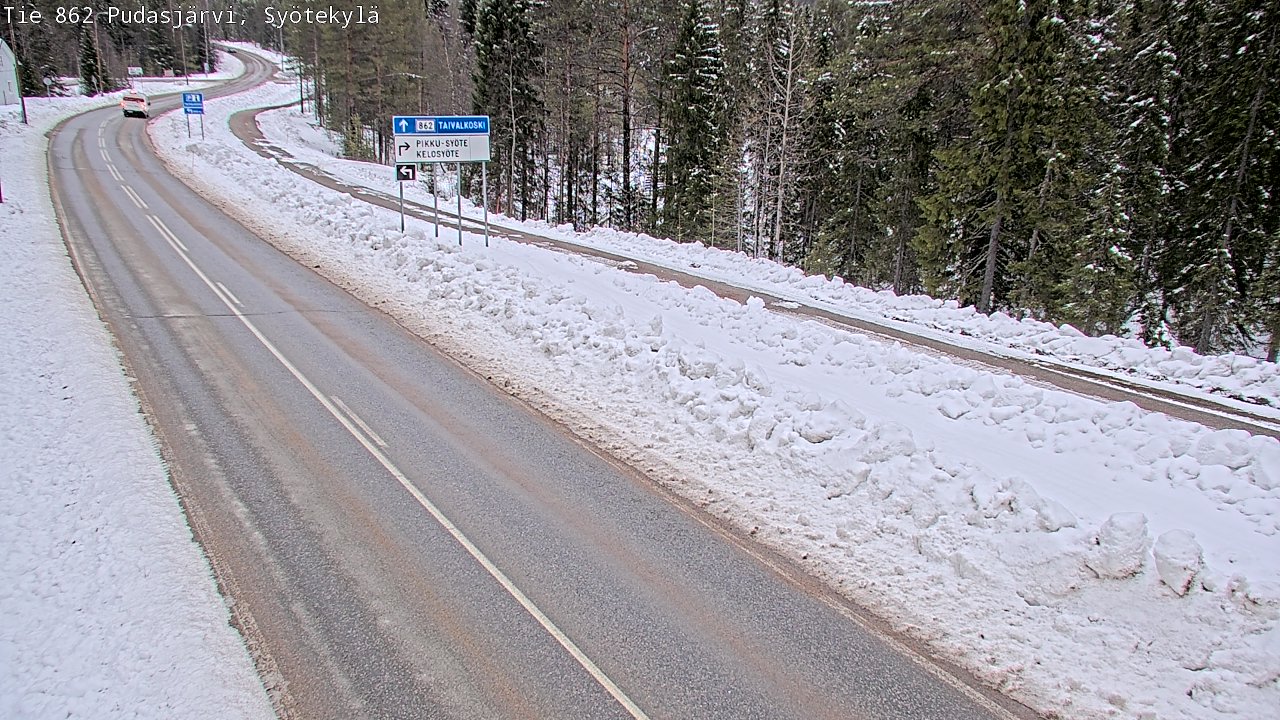 Weather Camera Image Road 862 Pudasjärvi, Syötekylä, Pudasjärvi, Pohjois-Pohjanmaa