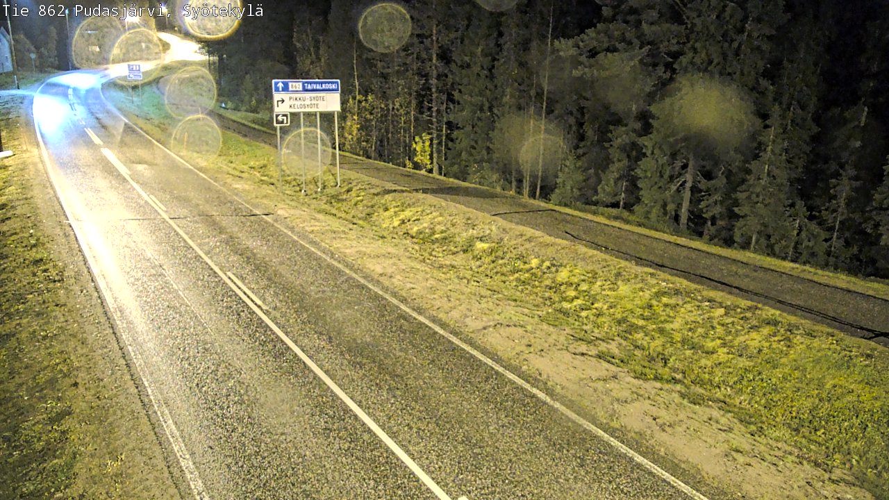 Weather Camera Image Road 862 Pudasjärvi, Syötekylä, Pudasjärvi, Pohjois-Pohjanmaa