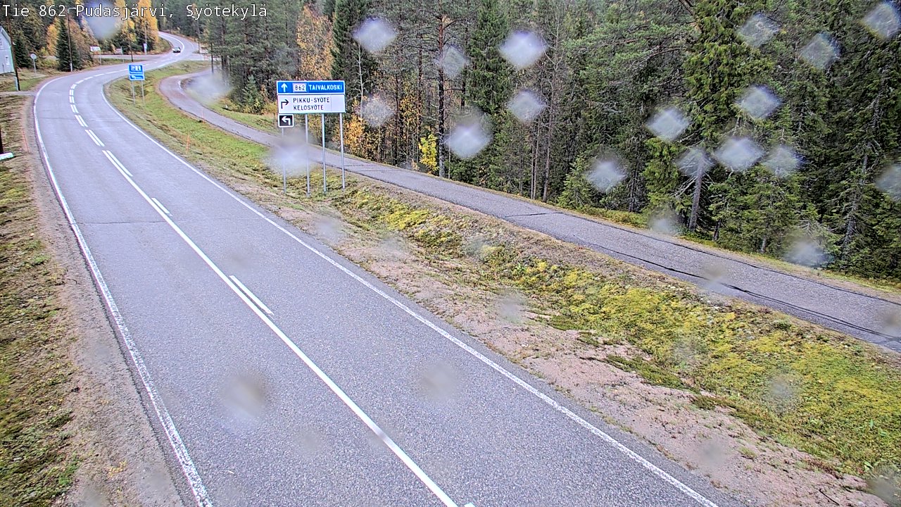 Weather Camera Image Road 862 Pudasjärvi, Syötekylä, Pudasjärvi, Pohjois-Pohjanmaa