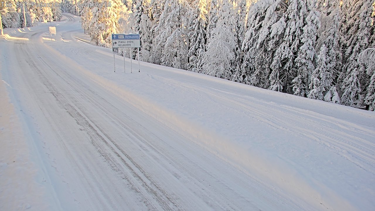Weather Camera Image Road 862 Pudasjärvi, Syötekylä, Pudasjärvi, Pohjois-Pohjanmaa