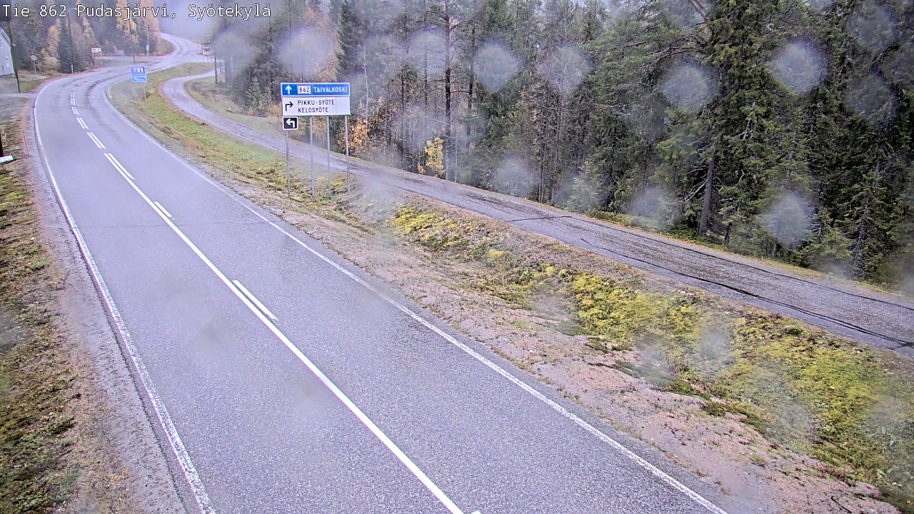 Weather Camera Image Road 862 Pudasjärvi, Syötekylä, Pudasjärvi, Pohjois-Pohjanmaa