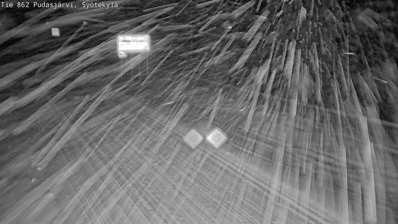 Weather Camera Image Road 862 Pudasjärvi, Syötekylä, Pudasjärvi, Pohjois-Pohjanmaa