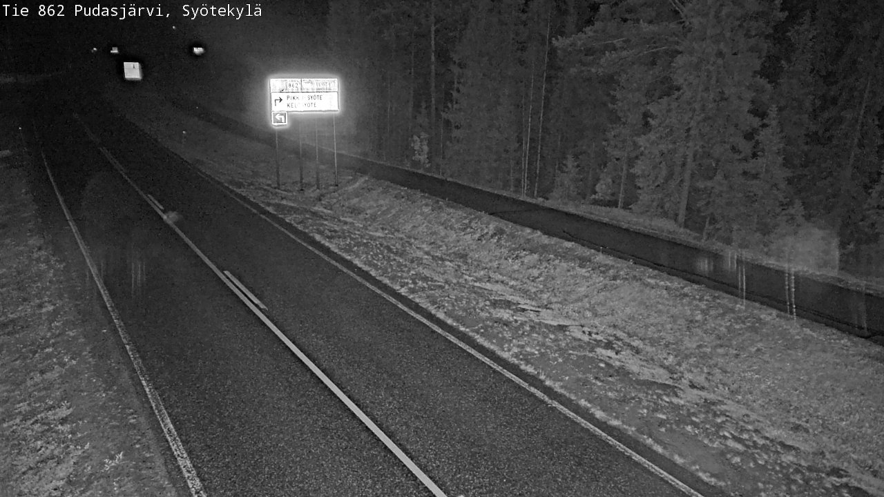 Weather Camera Image Road 862 Pudasjärvi, Syötekylä, Pudasjärvi, Pohjois-Pohjanmaa