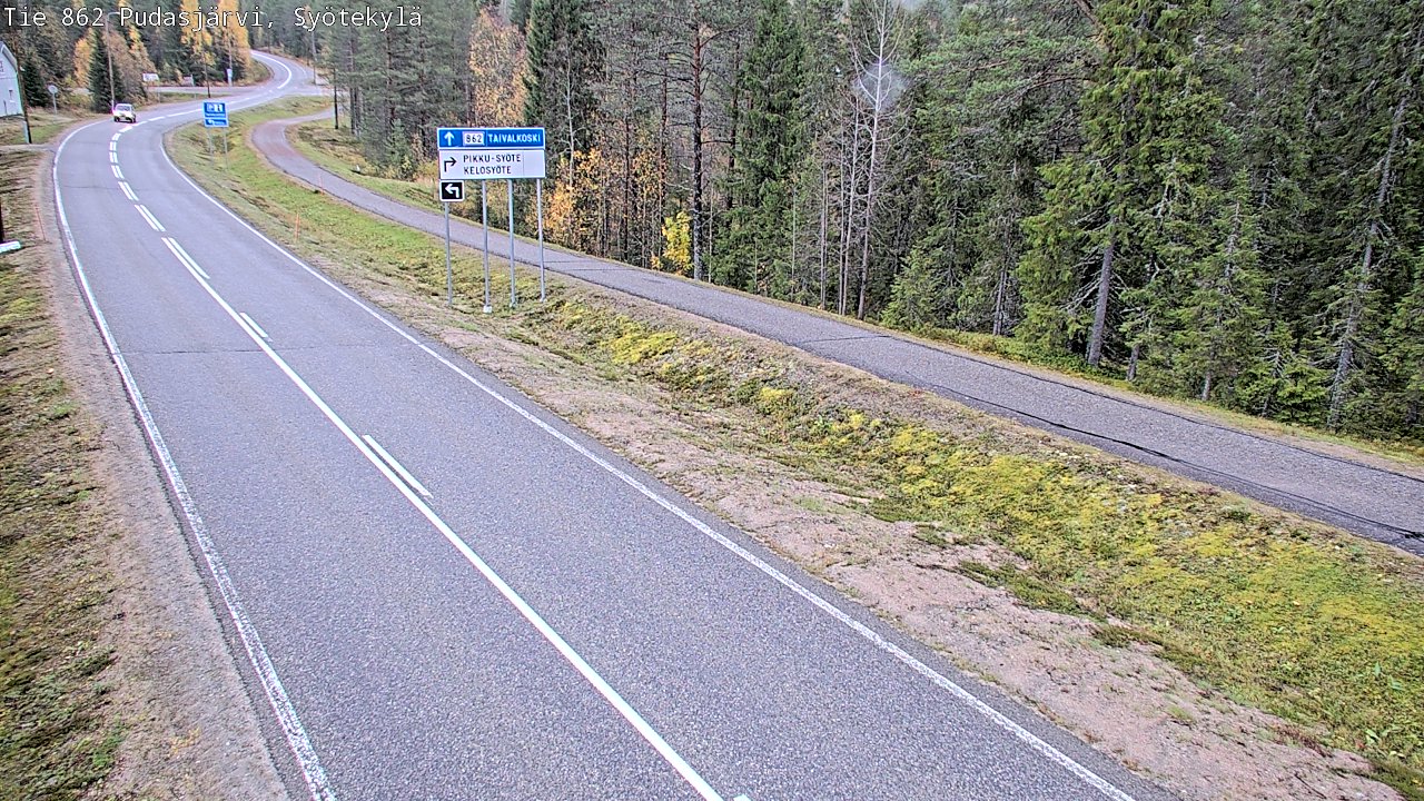 Weather Camera Image Road 862 Pudasjärvi, Syötekylä, Pudasjärvi, Pohjois-Pohjanmaa