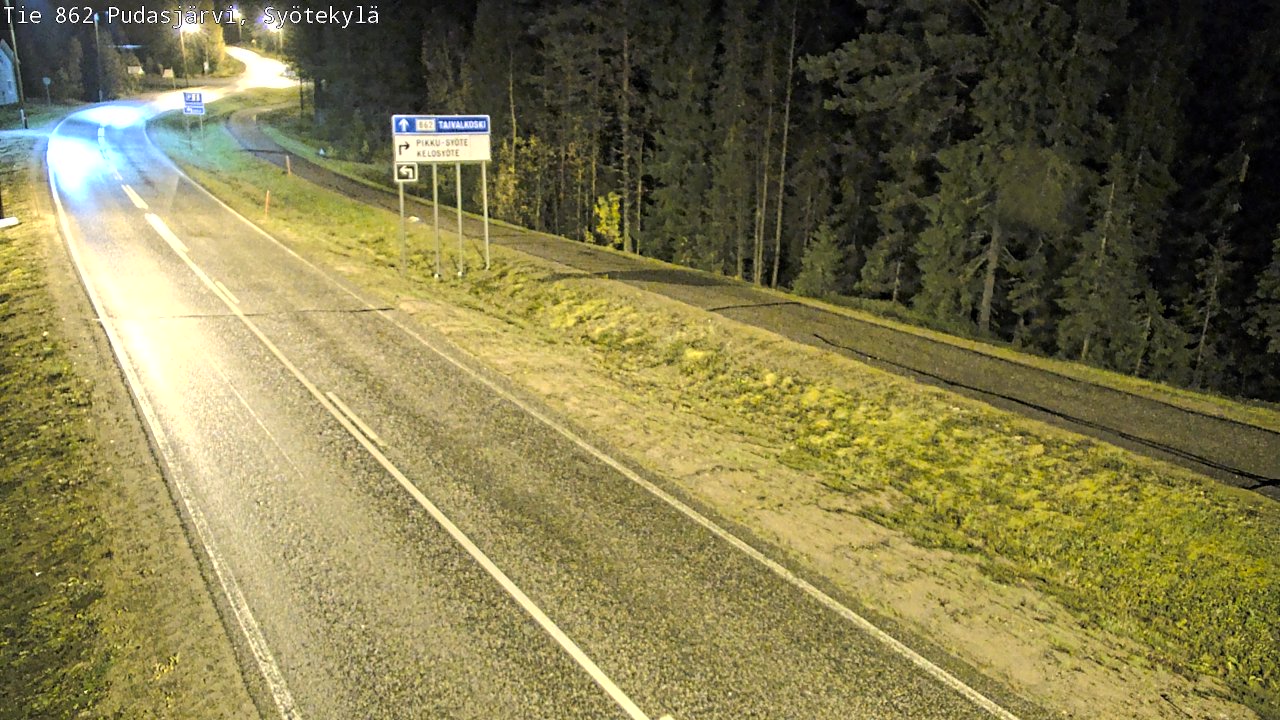 Weather Camera Image Road 862 Pudasjärvi, Syötekylä, Pudasjärvi, Pohjois-Pohjanmaa