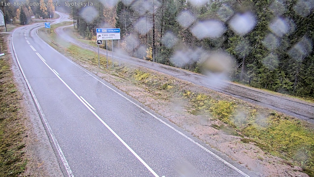 Weather Camera Image Road 862 Pudasjärvi, Syötekylä, Pudasjärvi, Pohjois-Pohjanmaa