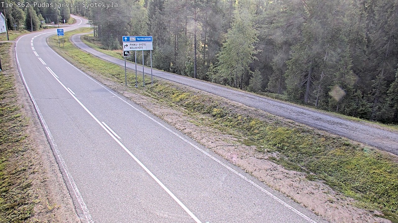 Weather Camera Image Road 862 Pudasjärvi, Syötekylä, Pudasjärvi, Pohjois-Pohjanmaa