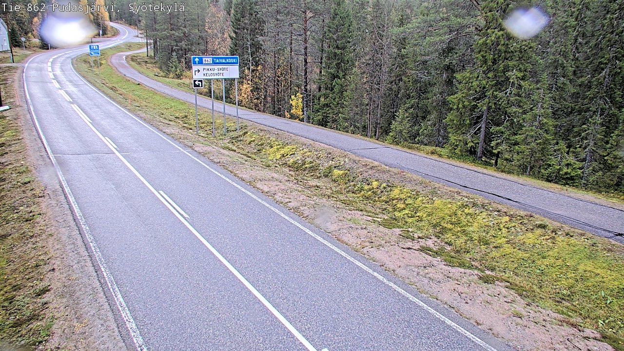 Weather Camera Image Road 862 Pudasjärvi, Syötekylä, Pudasjärvi, Pohjois-Pohjanmaa
