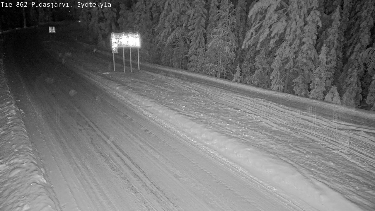 Weather Camera Image Road 862 Pudasjärvi, Syötekylä, Pudasjärvi, Pohjois-Pohjanmaa