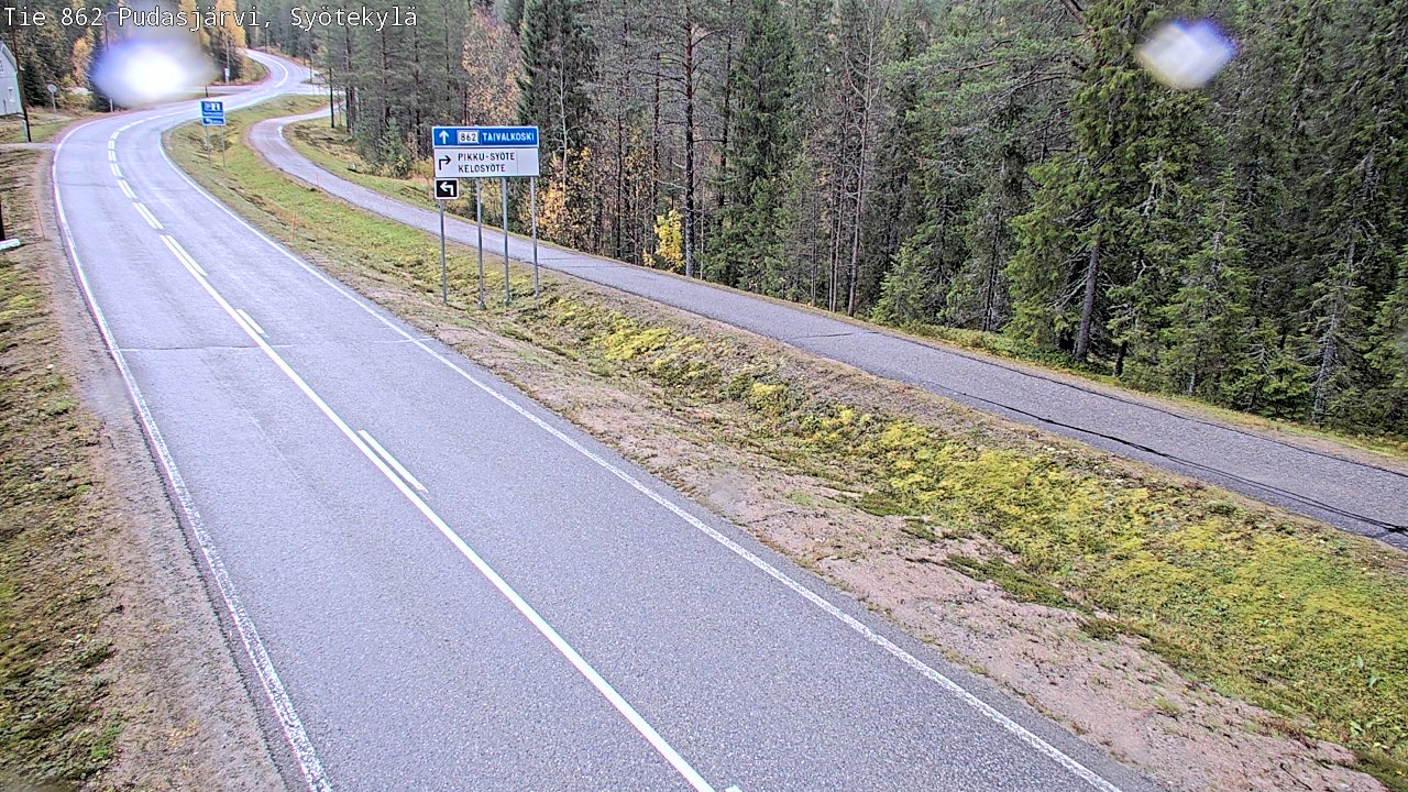 Weather Camera Image Road 862 Pudasjärvi, Syötekylä, Pudasjärvi, Pohjois-Pohjanmaa