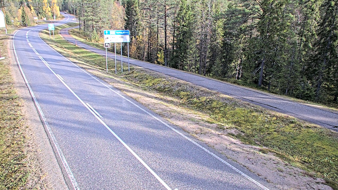 Weather Camera Image Road 862 Pudasjärvi, Syötekylä, Pudasjärvi, Pohjois-Pohjanmaa